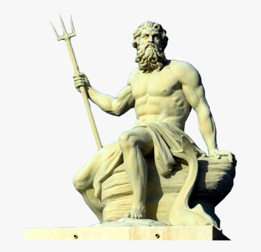 Transparent Neptune God Clipart - Poseidon Statue Png, Transparent Clipart