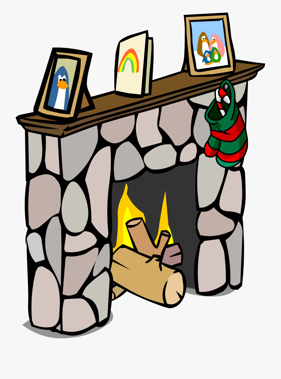 Image Fireplace Sprite Png Club Penguin Wiki - Fireplace Club Penguin Tv, Transparent Clipart