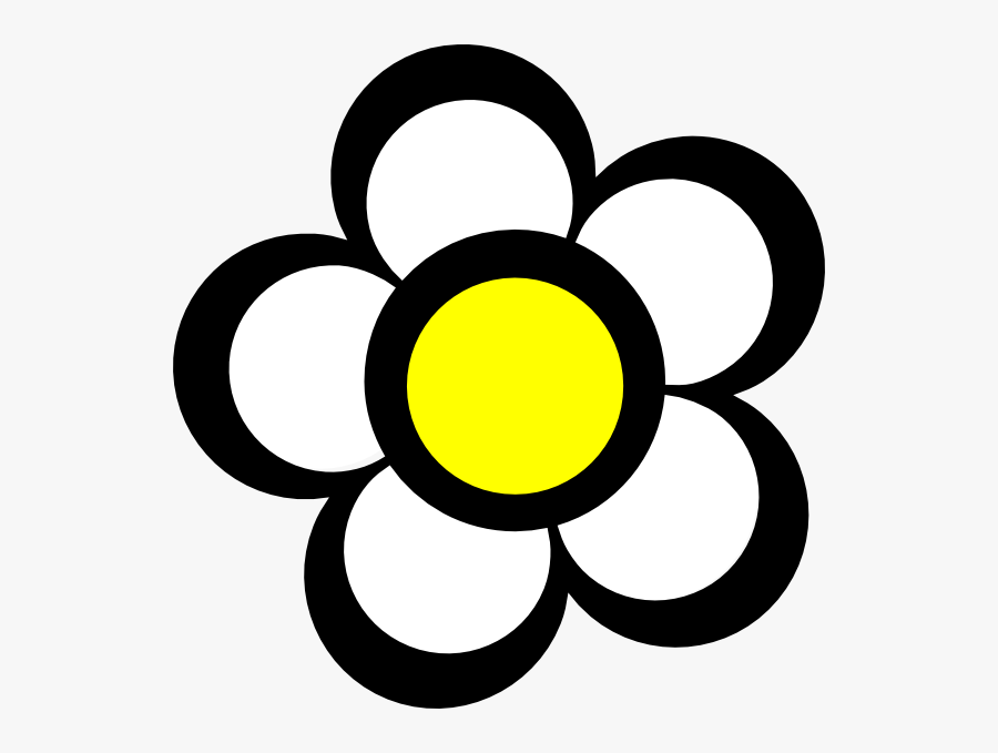 Daisy 1 Svg Clip Arts - Outline Flower Clipart Black And White, Transparent Clipart