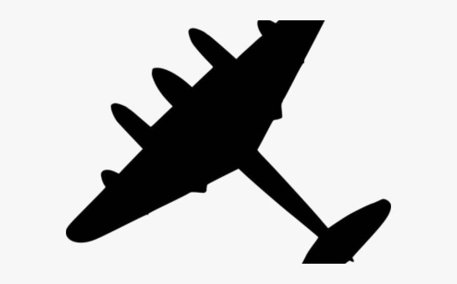 War Clipart Bombing - Silhouette World War Plane, Transparent Clipart