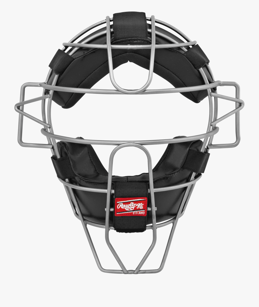 Clipart Of A Black Silhouetted Baseball Player Catcher - Rawlings Navy Catchers Mask, Transparent Clipart