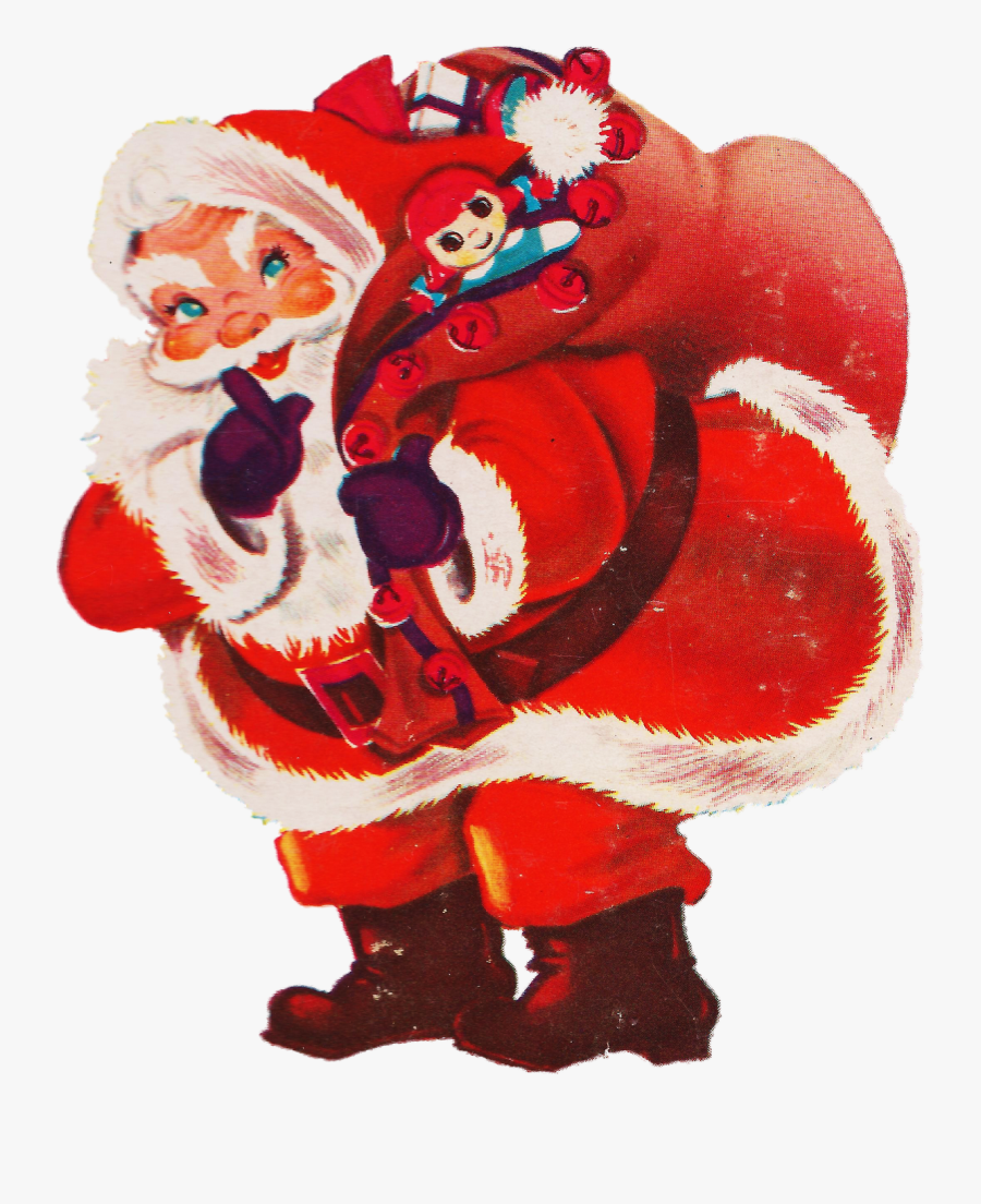 Santa Being Sneaky, Transparent Clipart