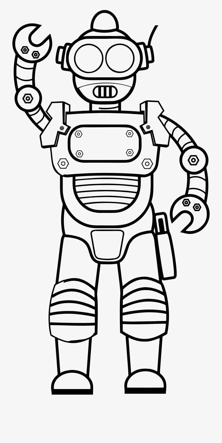 Retro Robot Drawing - Robot Line Art Drawing Free 