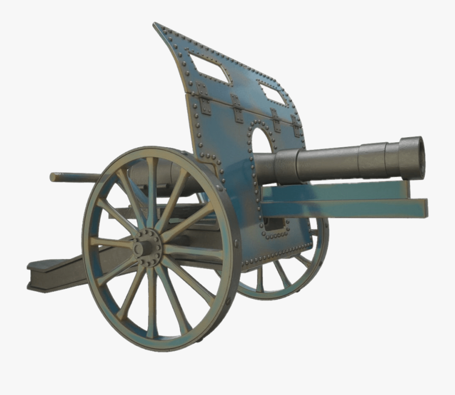 Ww1 Cannon - Ww1 Cannon 3d Model, Transparent Clipart