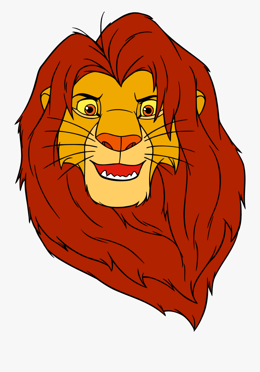 Transparent Lion King Simba Png - Cartoon Lion King Face, Transparent Clipart
