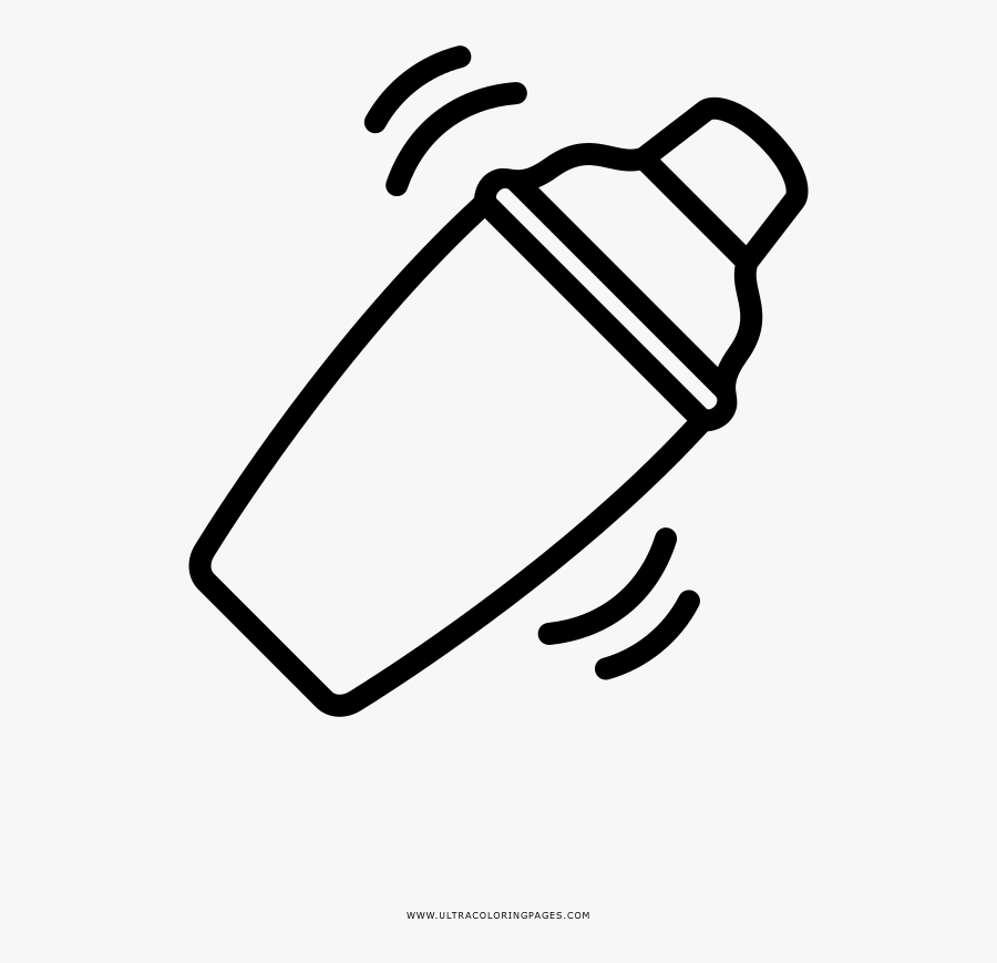 Cocktail Shaker Coloring Page - Shaker Bottle Vector, Transparent Clipart