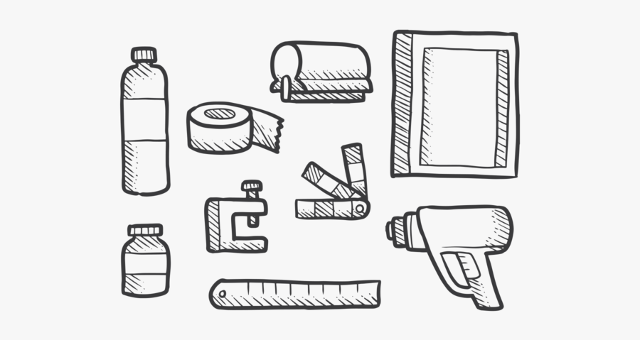 Screen Printing Icons Vector - Sketch, Transparent Clipart