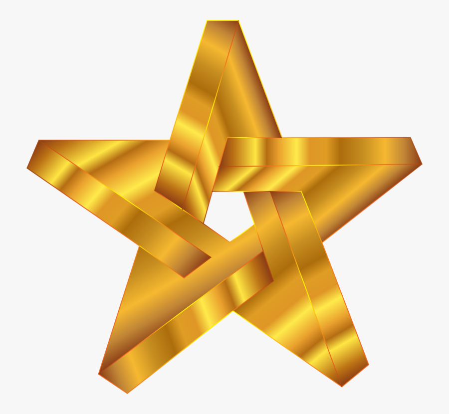 Triangle,angle,symmetry - Gold Star, Transparent Clipart