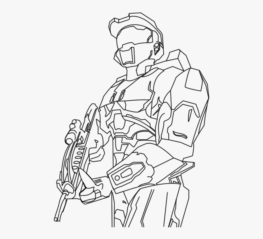 Halo Master Chief Coloring Pages - Master Chief Coloring Pages, Transparent Clipart