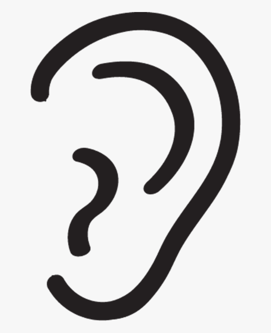 Ear Png - Black And White Cartoon Ear, Transparent Clipart