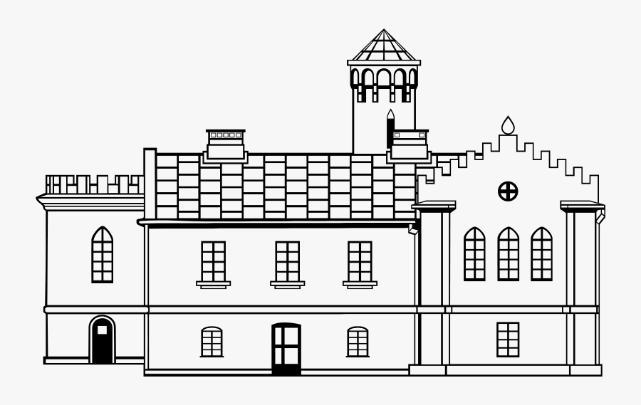Mansion Black And White Clipart, Transparent Clipart