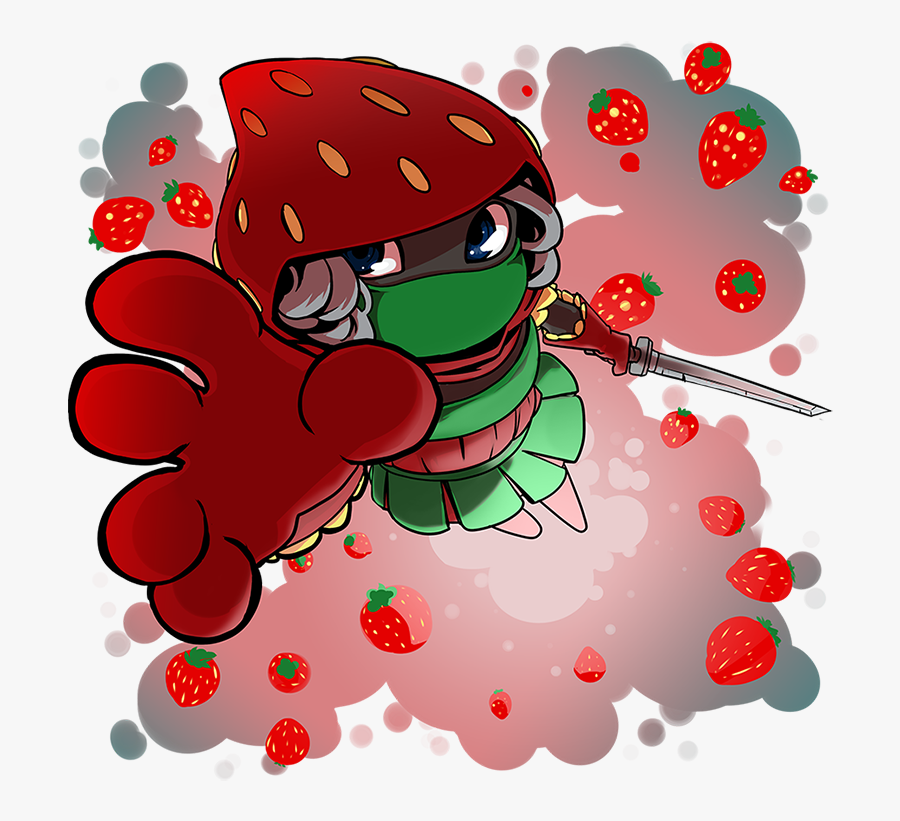 Ninja Strawberry, Transparent Clipart