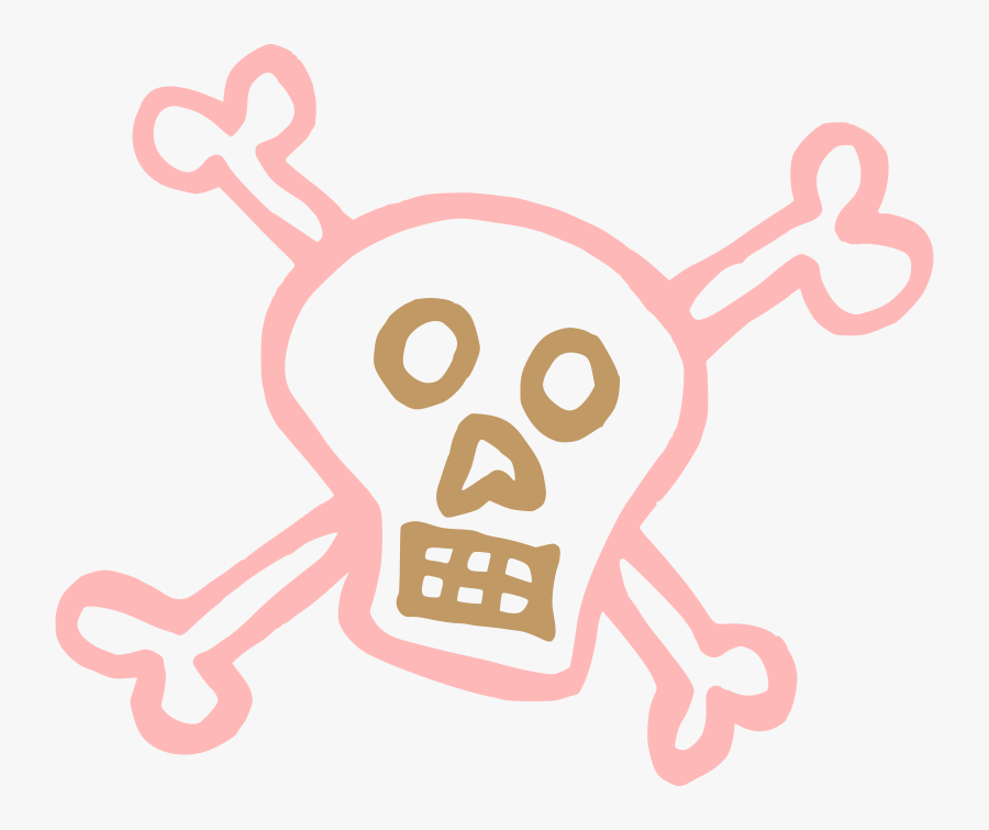 Skull And Crossbones Pink, Transparent Clipart