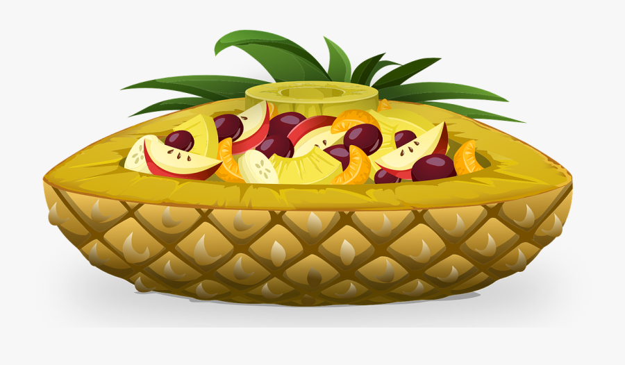 Salad Free To Use Clip Art - Pineapple Boat Drawing, Transparent Clipart