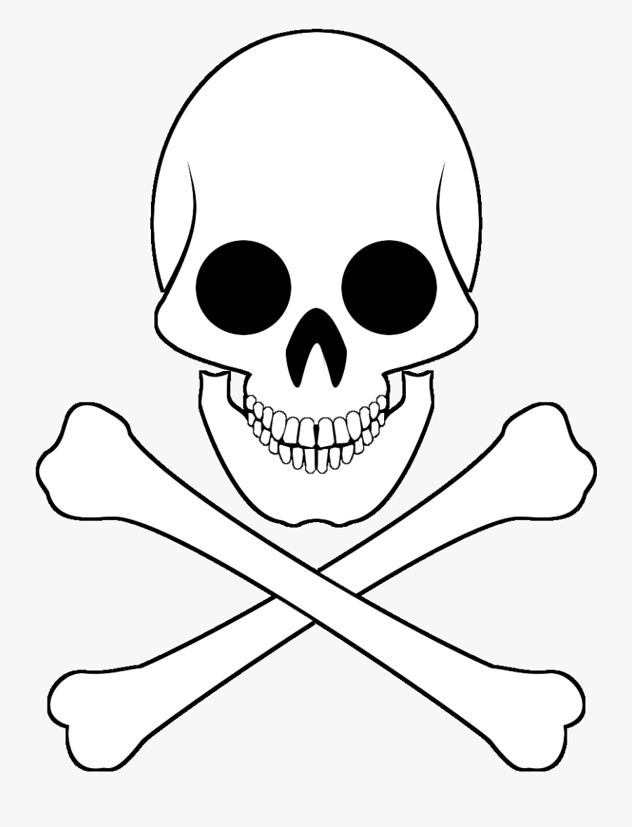 Transparent Scull And Crossbones Clipart - Skull And Bones Pirate Flag, Transparent Clipart