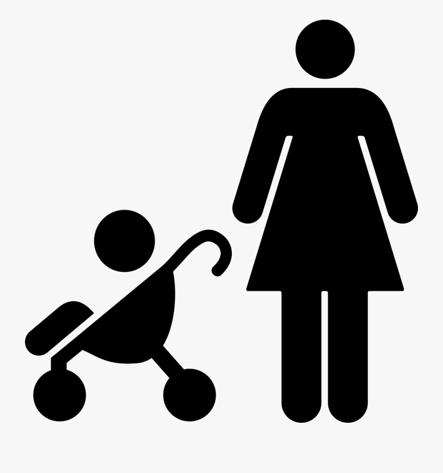 Transparent Baby Stroller Clipart - Red Female Toilet Sign, Transparent Clipart