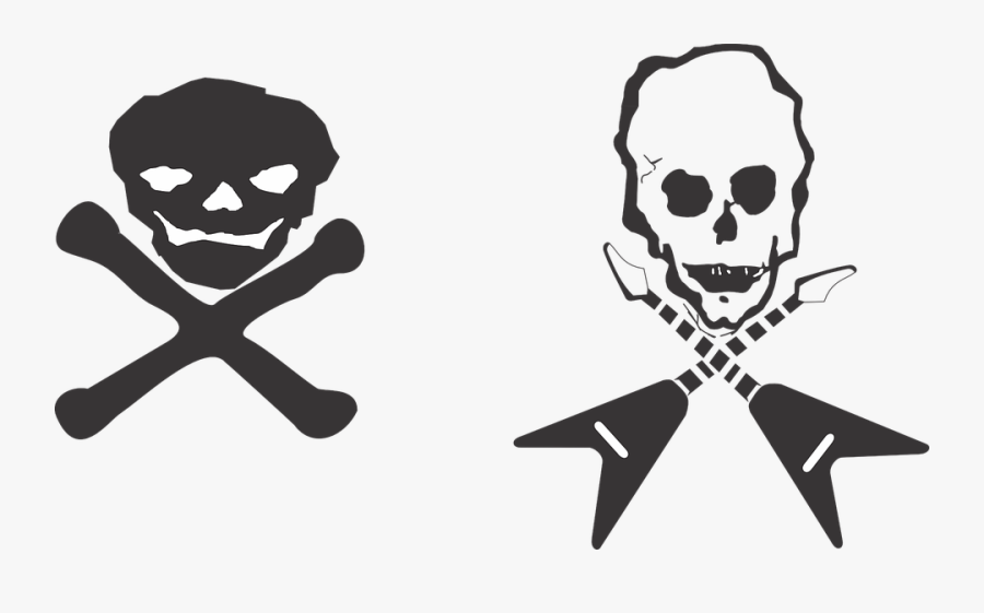 Death"s Head, Skull, Crossbones - Calavera Con Guitarras Png, Transparent Clipart