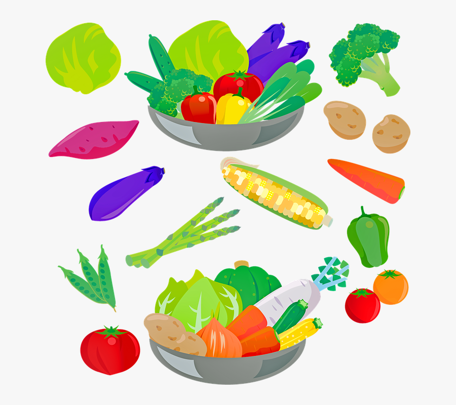 Vegetables, Salad, Broccoli, Corn, Potatoes, Eggplant - じゃがいも にんじん たまねぎ イラスト 無料, Transparent Clipart
