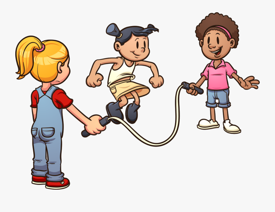 Play Jump Ropes Cartoon Clip Art - Girls Jumping Rope Cartoon, Transparent Clipart