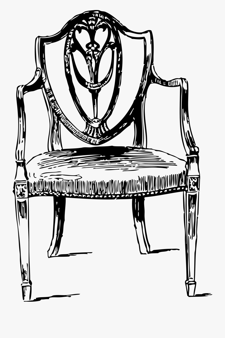 18th Century Chair - Furniture Drawing Png, Transparent Clipart