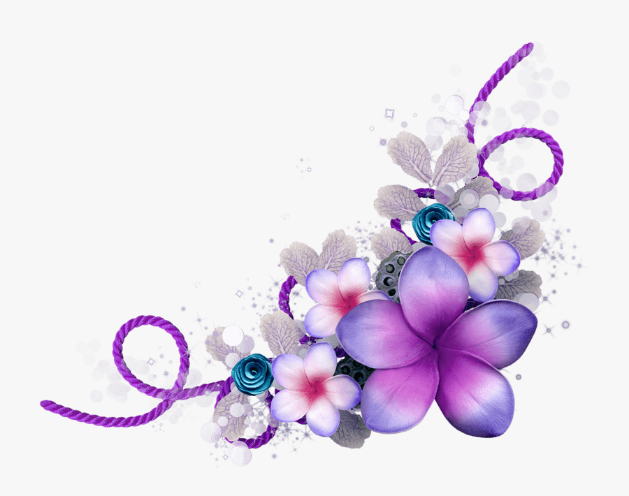 Clipart For Nature Pinecone - Purple Flowers Borders Design, Transparent Clipart