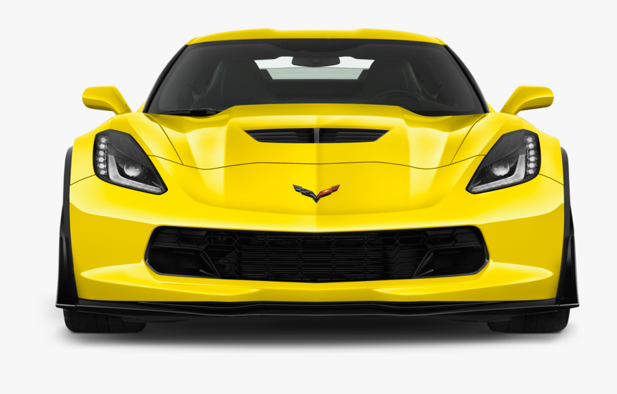 Yellow Clipart Corvette Pencil And In Color Yellow - Chevrolet Corvette Front View, Transparent Clipart