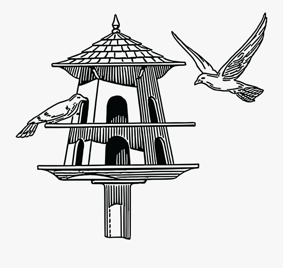 Drawing At Getdrawings Com - Bird Feeder Clipart Black And White, Transparent Clipart