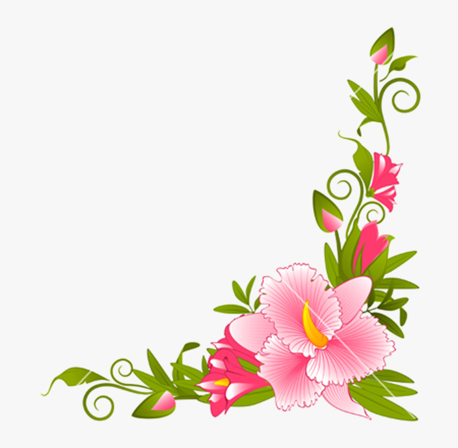 Flower Borders And Frames Clipart - Flower Border Line Design, Transparent Clipart