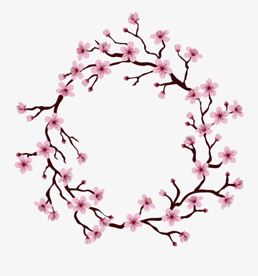 #cherryblossoms #flowers #branches #flowerwreath #wreath - Cherry Blossom, Transparent Clipart