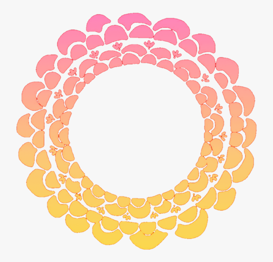 #flower #flowers #floral #round #wreath #frame #colourful - Flowers Png Round, Transparent Clipart