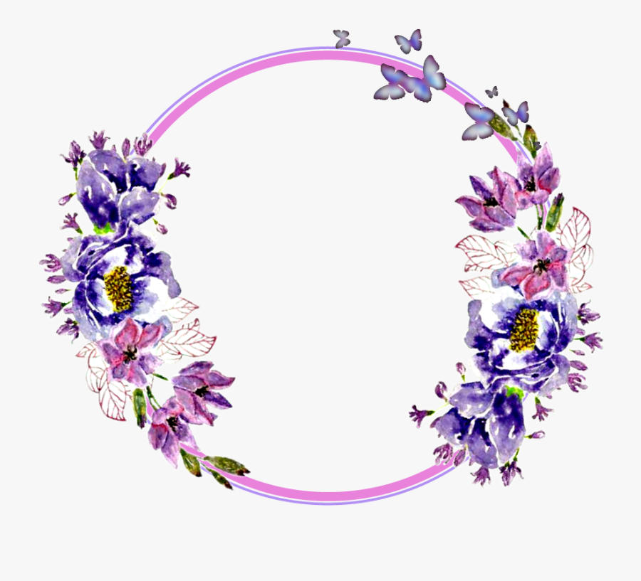 Transparent Lavender Wreath Clipart - Circle Of Flowers Png , Free