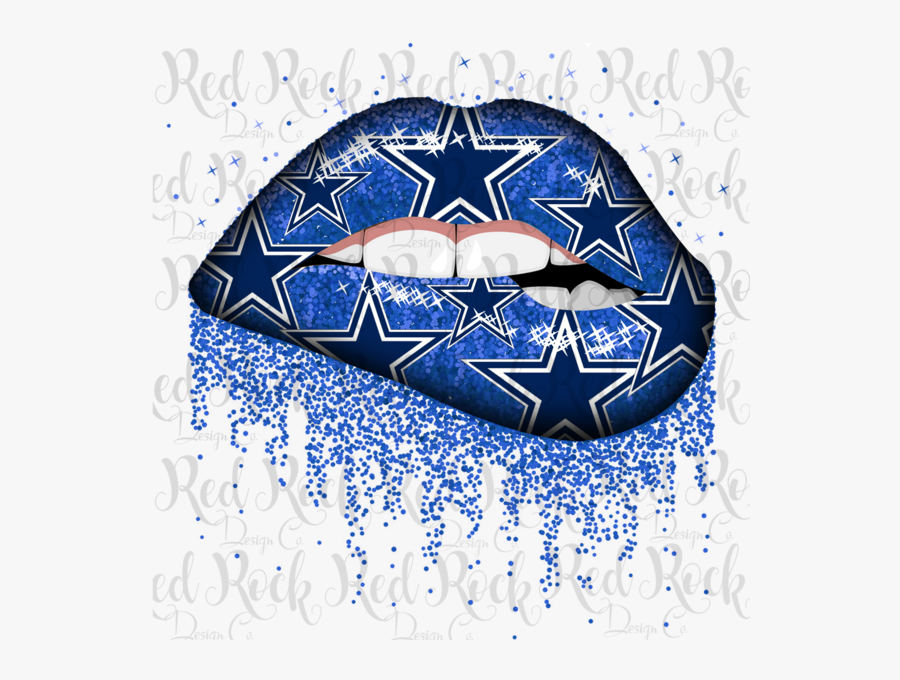 Dallas Cowboys Dripping Lips Svg, Transparent Clipart