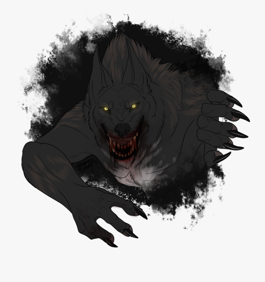 Clip Art Scary Werewolf - Black Werewolf, Transparent Clipart