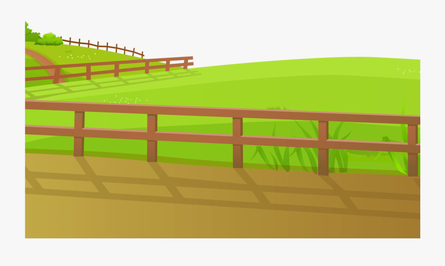 Transparent White Fence Png - Fence On Grass Clipart, Transparent Clipart