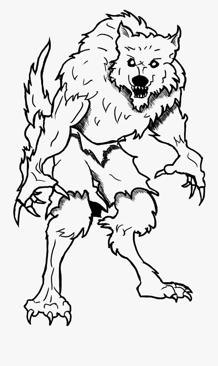 Transparent Halloween Werewolf Clipart - Werewolf Child Art, Transparent Clipart