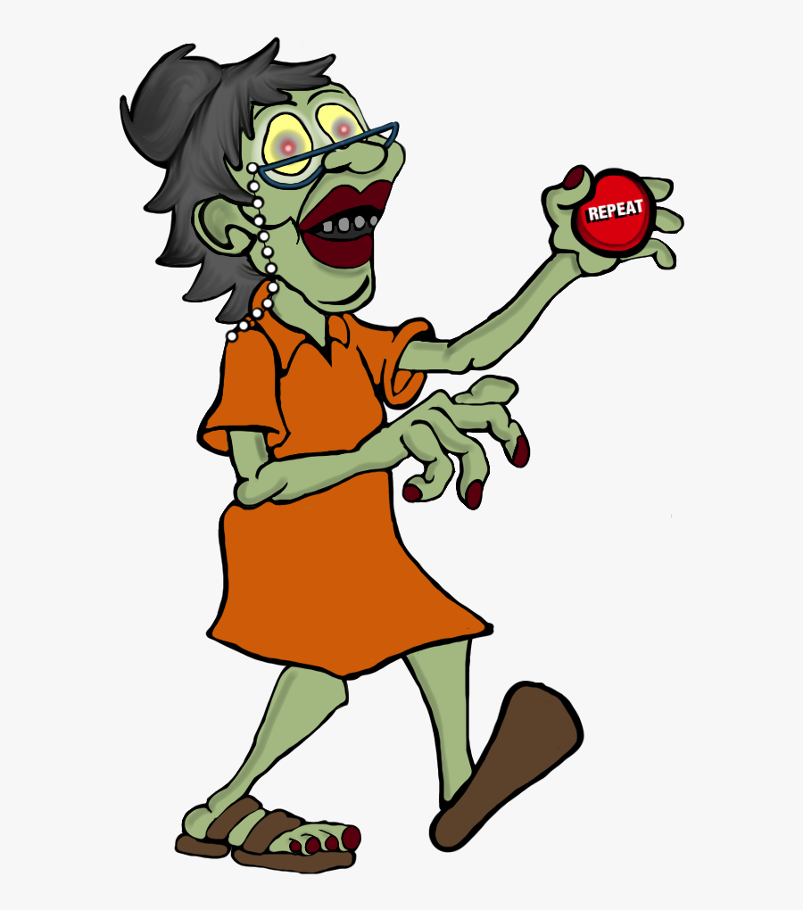 Zombie Old Woman Cartoon, Transparent Clipart