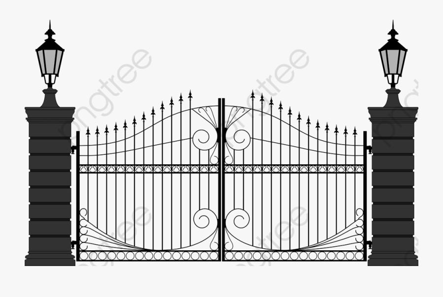 Simple Iron Gate, Iron Clipart, Iron Gate, Door Png - Gate Black And White, Transparent Clipart