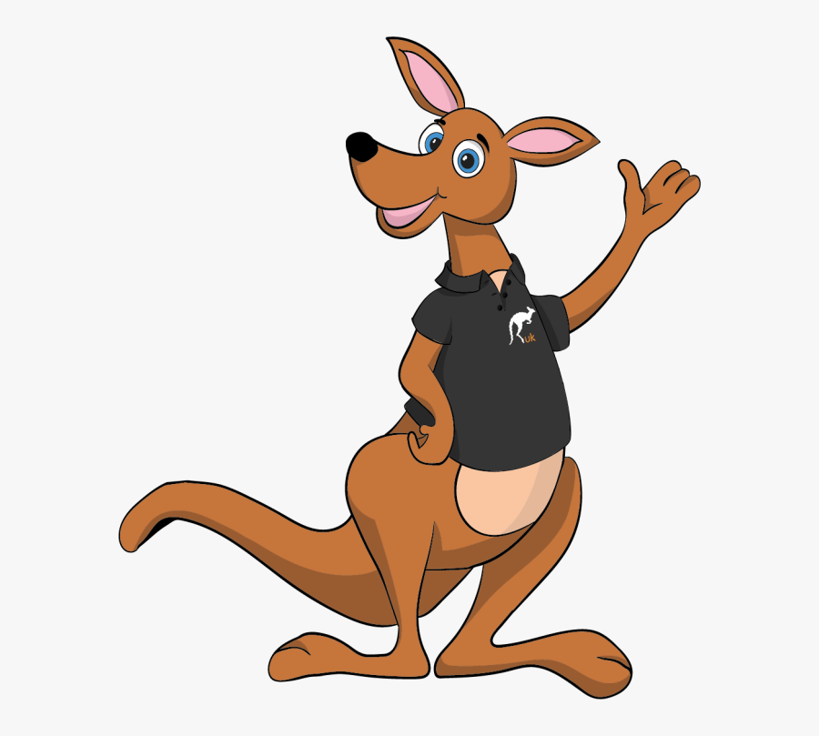 The Kangaroo Uk Character - Cartoon Kangaroo With Shirt, Transparent Clipart