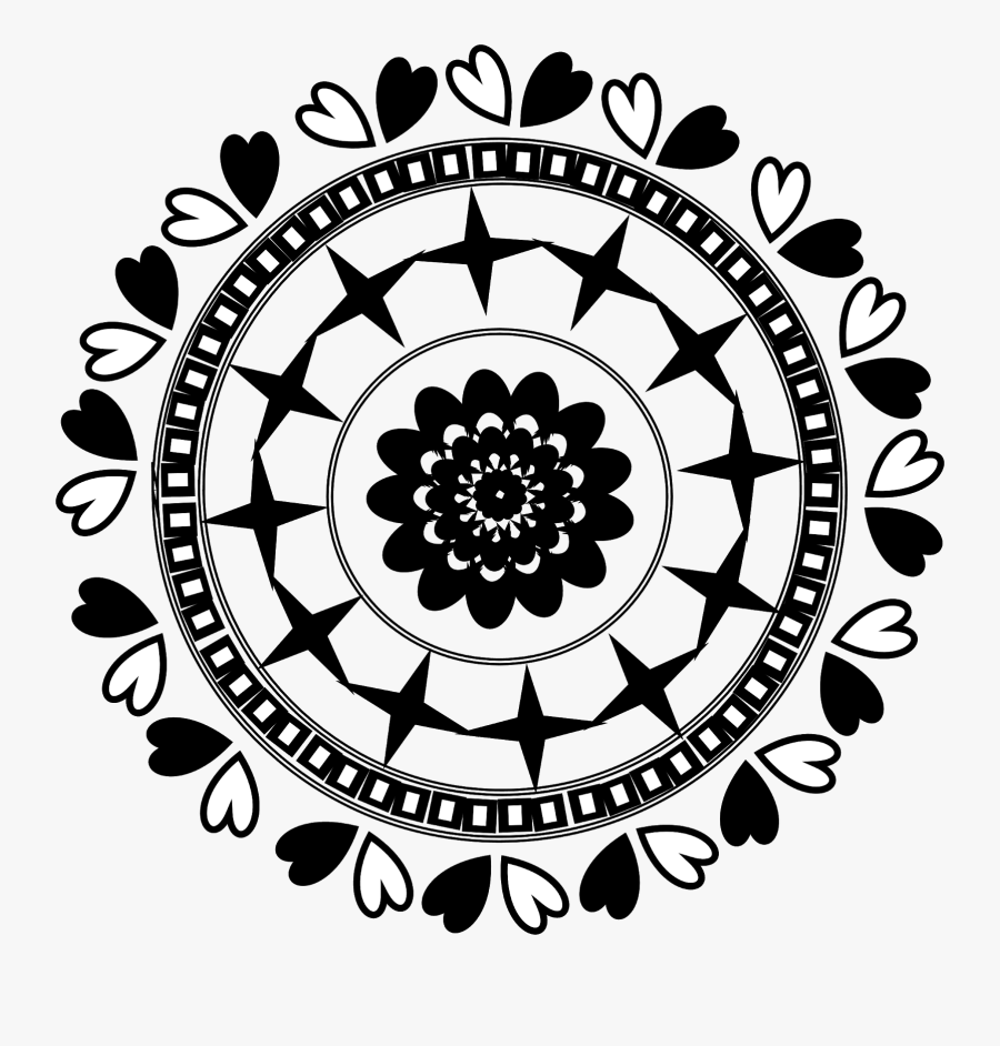 Mandalas, Flowers Clipart, Free Clipart - Artes Visuales Blanco Y Negro, Transparent Clipart