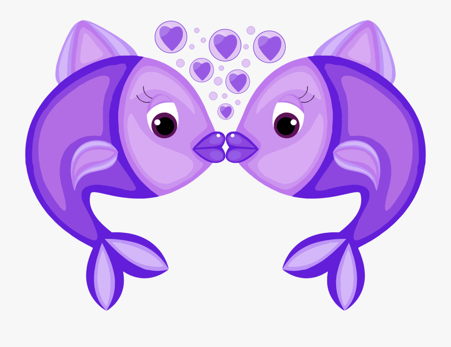 Fish In Love Clip Art, Transparent Clipart
