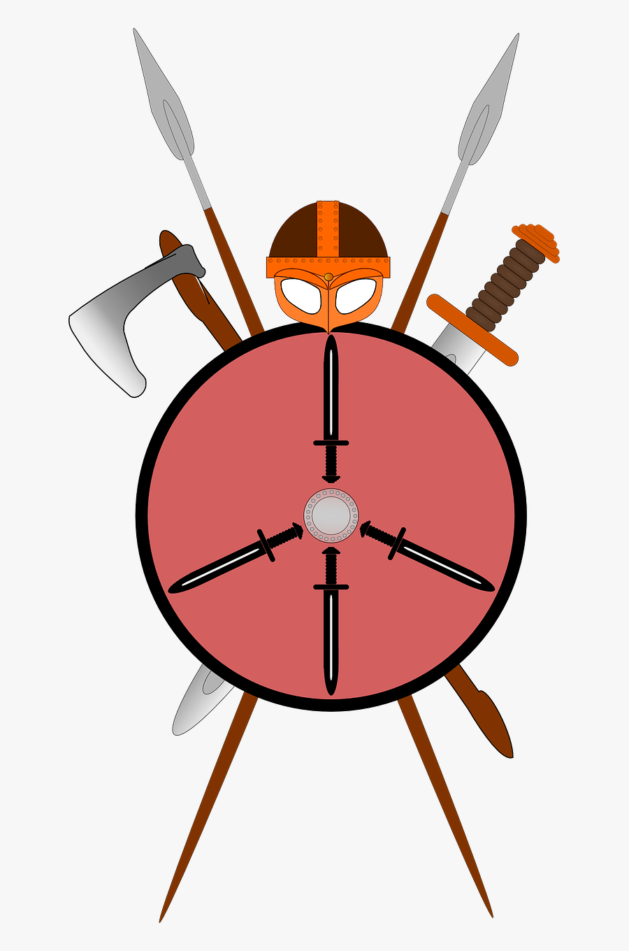 Emblem Clip Art - Warrior Sword And Shield Png, Transparent Clipart