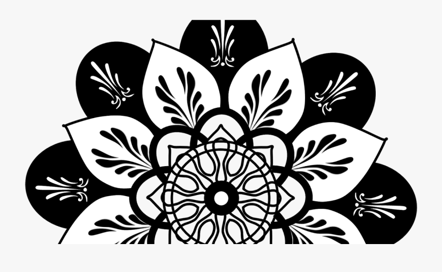 Black And White Line Art Mandala, Transparent Clipart