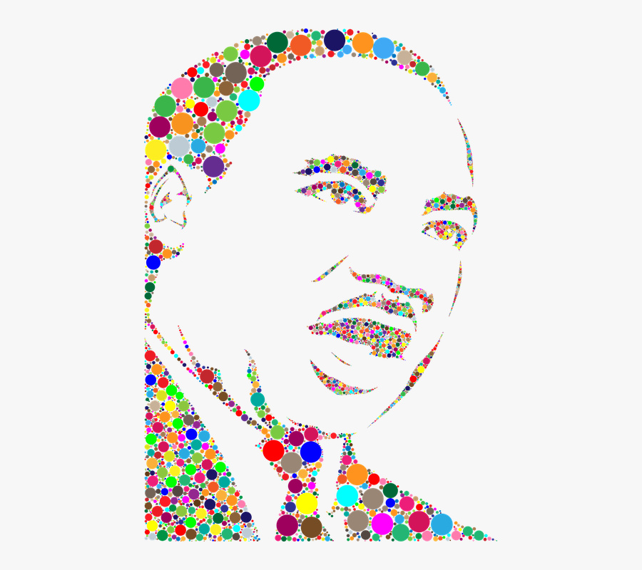 Dr Martin Luther King Jr, African American, Black - Martin Luther King Dot Art, Transparent Clipart