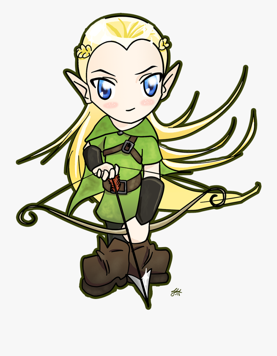 Legolas Chibi With Bow By Tildhanor D6d4gtg Lord - Lord Of The Rings Clipart, Transparent Clipart