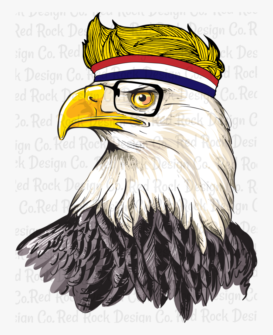 Trump Eagle With Hair - Bald Eagle With A Mullet, Transparent Clipart