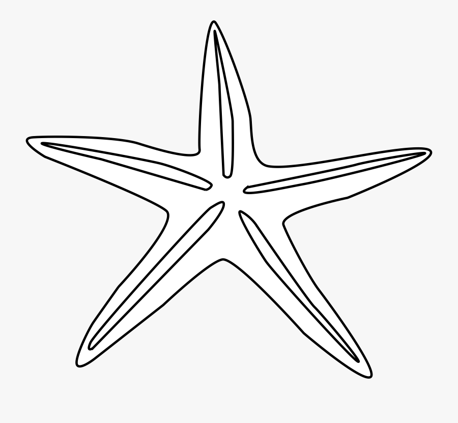 Starfish Outline Clip Art Free Clipart Images Transparent - Star Shape Object Drawing, Transparent Clipart