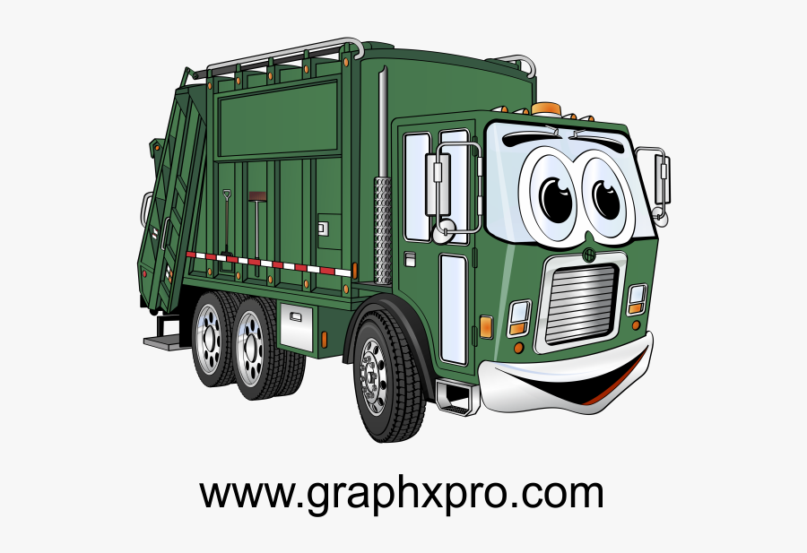 Clipart Cartoon Garbage Truck, Transparent Clipart