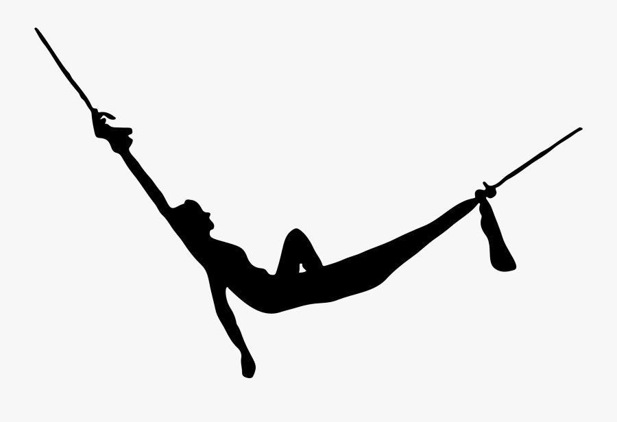 Woman In Hammock Silhouette, Transparent Clipart