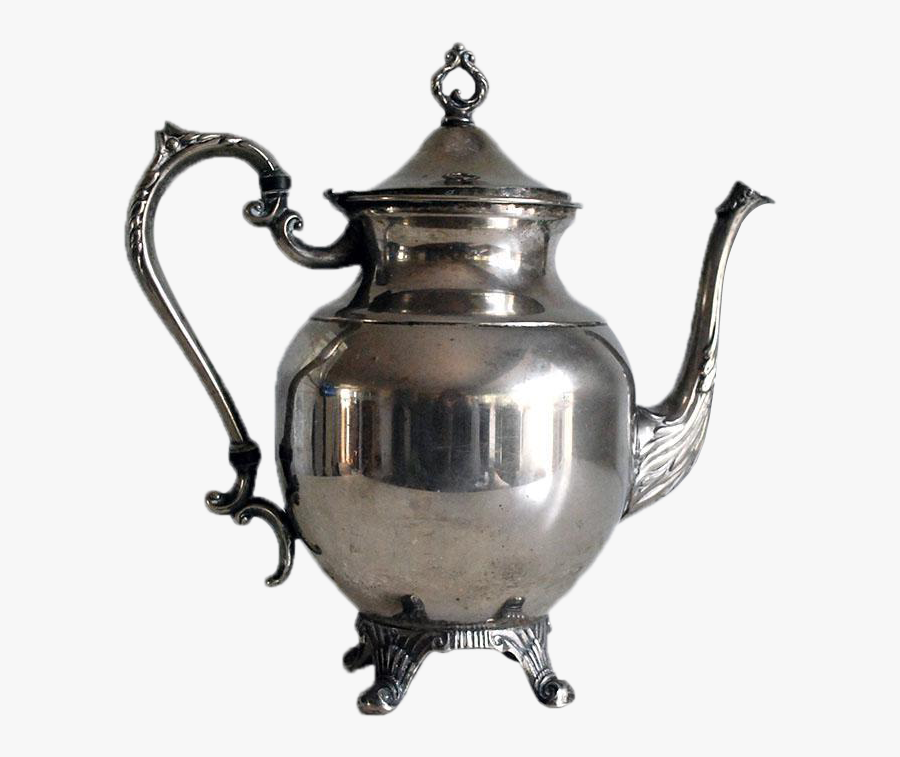 Vintage English Silver - Teapot, Transparent Clipart