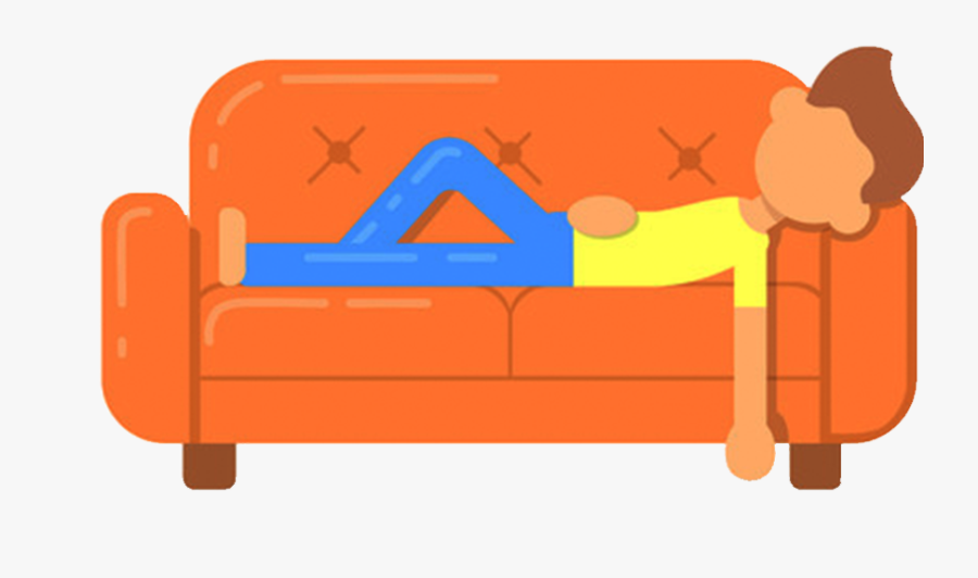 Transparent Cartoon Couch Png - Cartoon Person Lying On Couch, Transparent Clipart